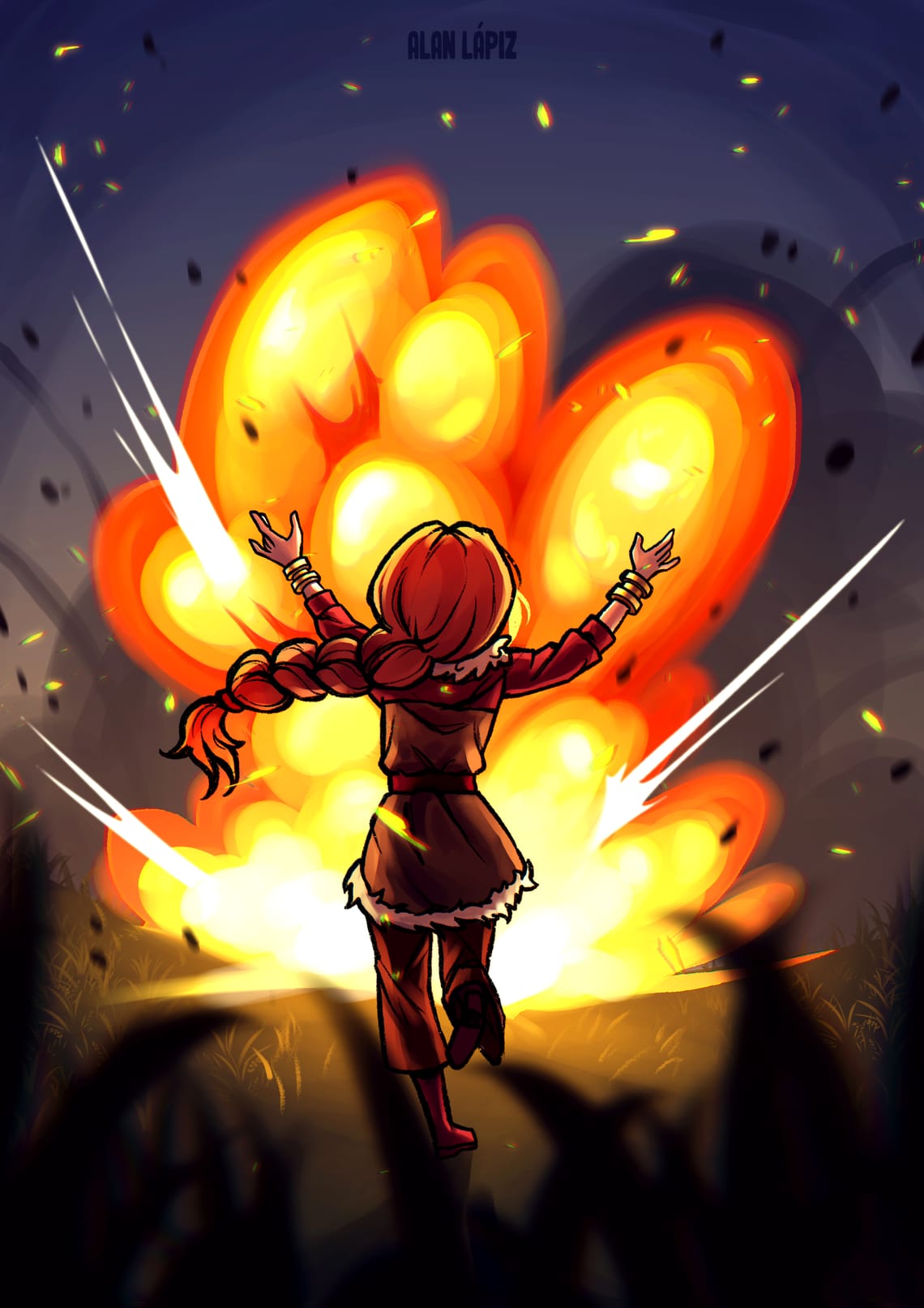Nueve bolas de fuego