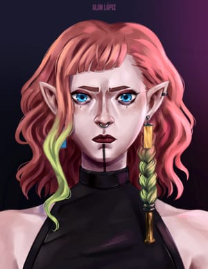 Retrato Astra estilo Arcane