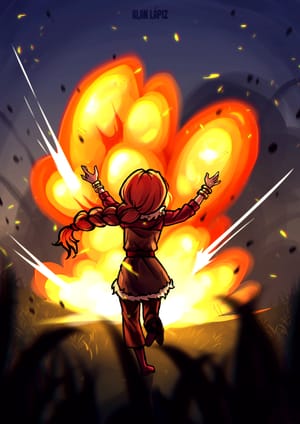Nueve bolas de fuego